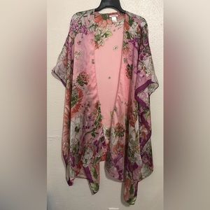 Moss Rose Beach cover up, kimono, playful, one size fits most lightweight floral